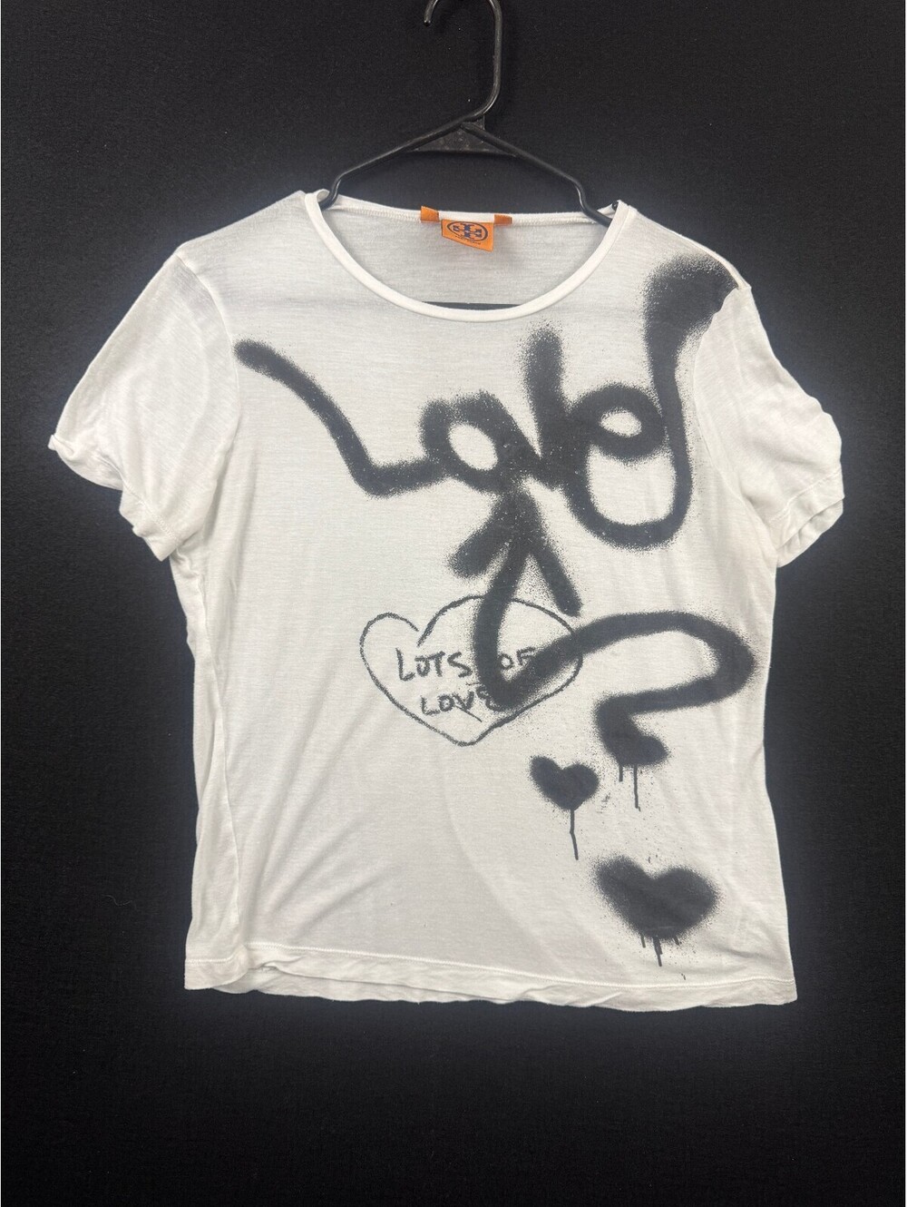 Tory Burch White Graphic 'Love' T-Shirt Size M